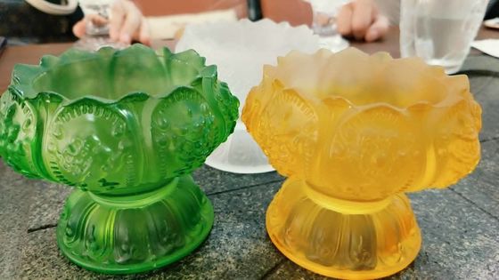 Dewaxing 3D Liuli покрасил кристаллические стекла с освещением