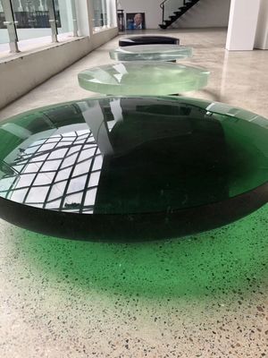 Песок Liuli Dewaxing офиса гостиницы ясный зеленый высек стекло